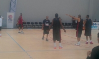 Entrainement de l'équipe de France de Basket à Calais